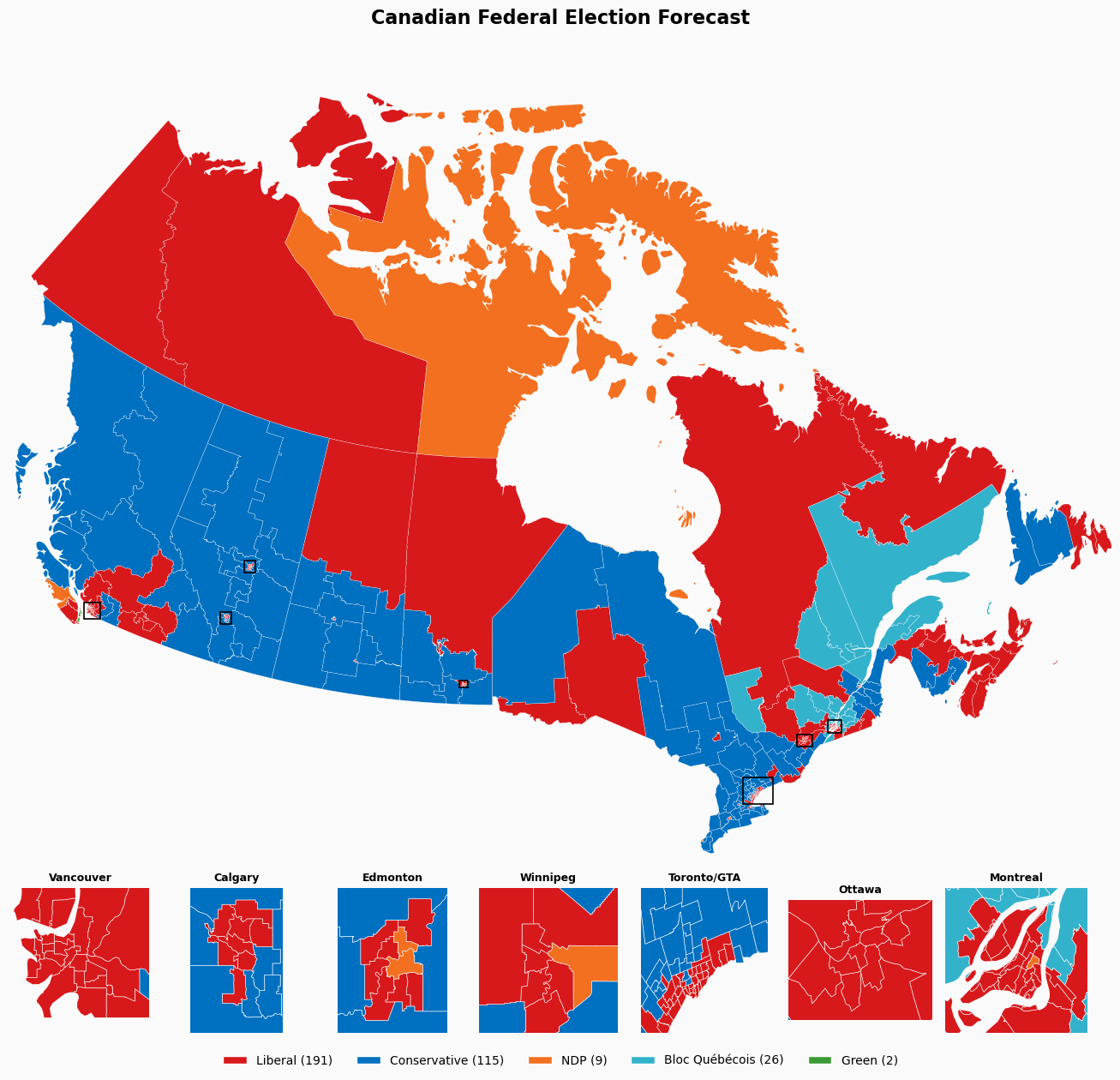 Canada electoral map