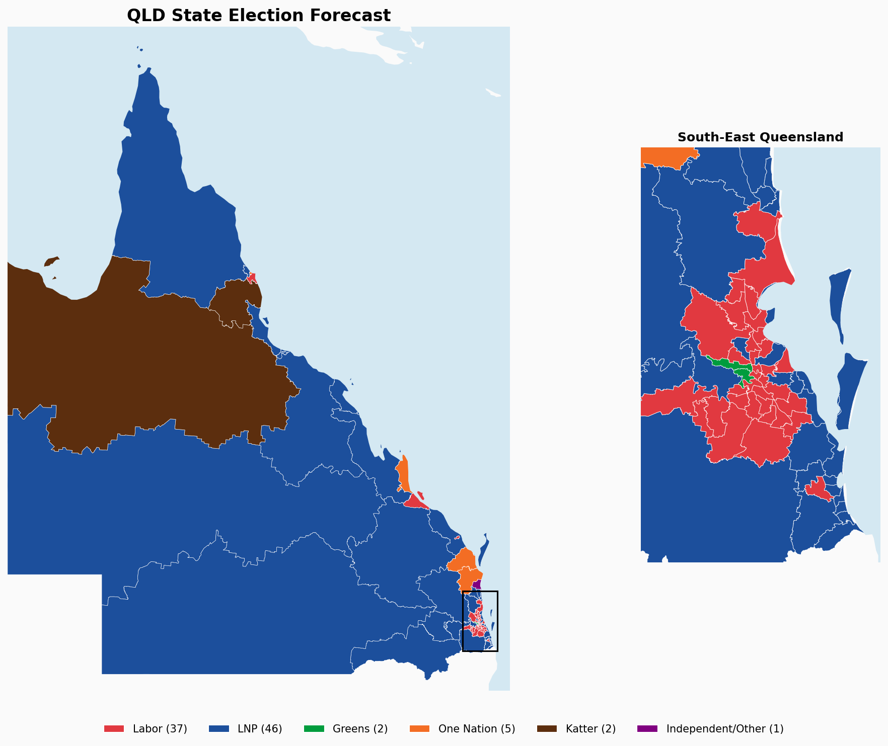 Electorate forecast map