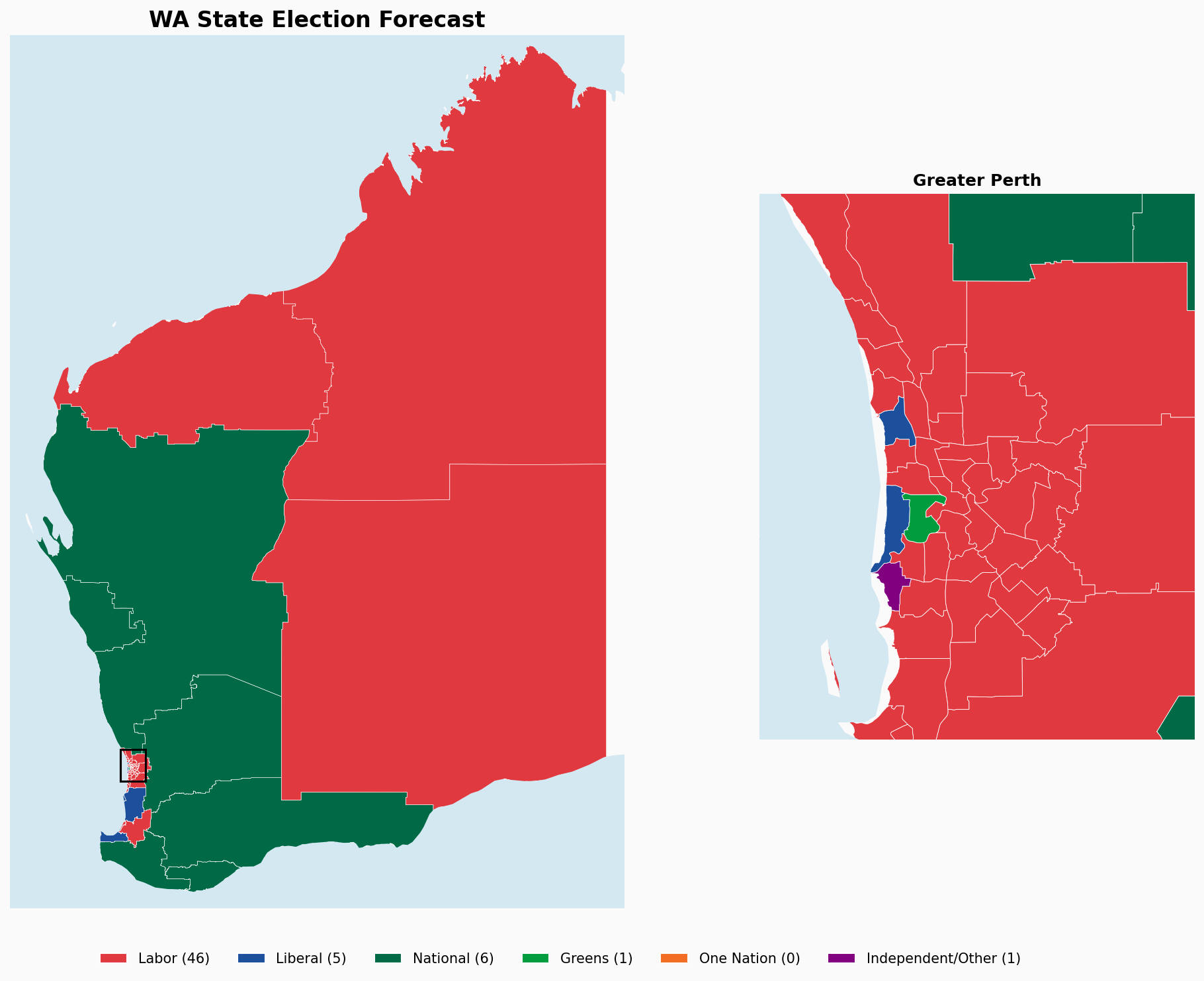 Electorate forecast map